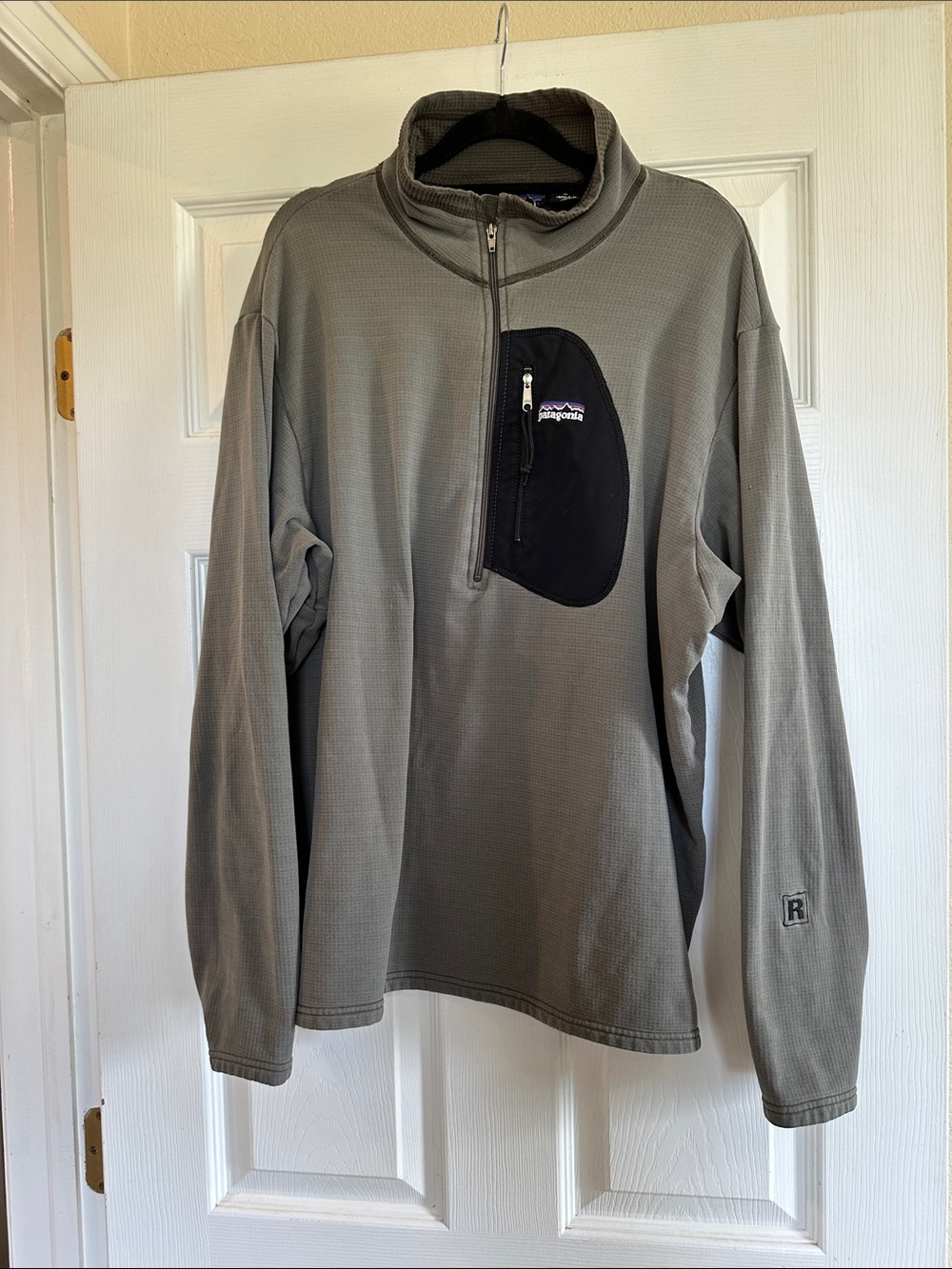 Patagonia Men's Grey Quarter-Zip with Black Chest Pocket